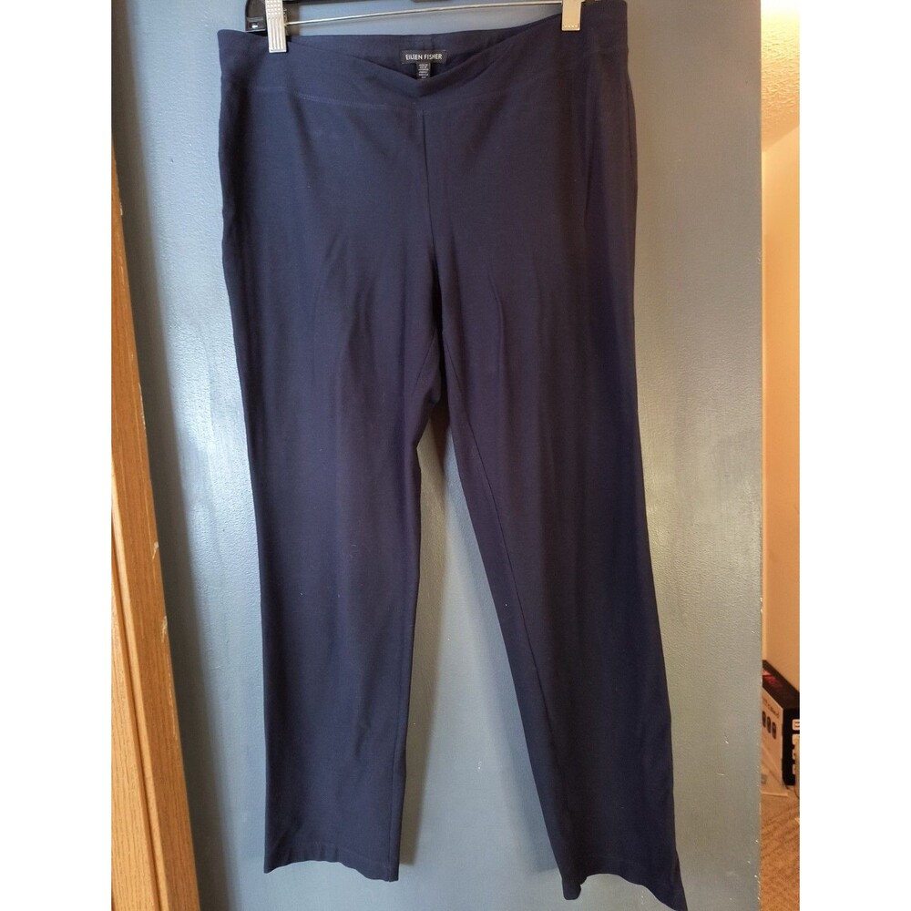 Eileen Fisher Pants Women's Medium Blue Pull On Lightweight Skinny Straight
